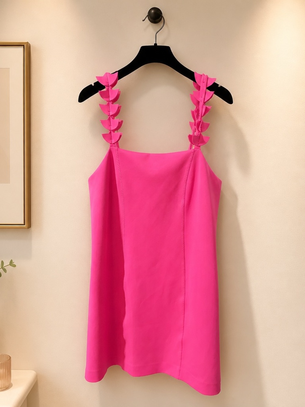Lilly Pulitzer Hot Pink Mini Shift Dress with Petal Straps